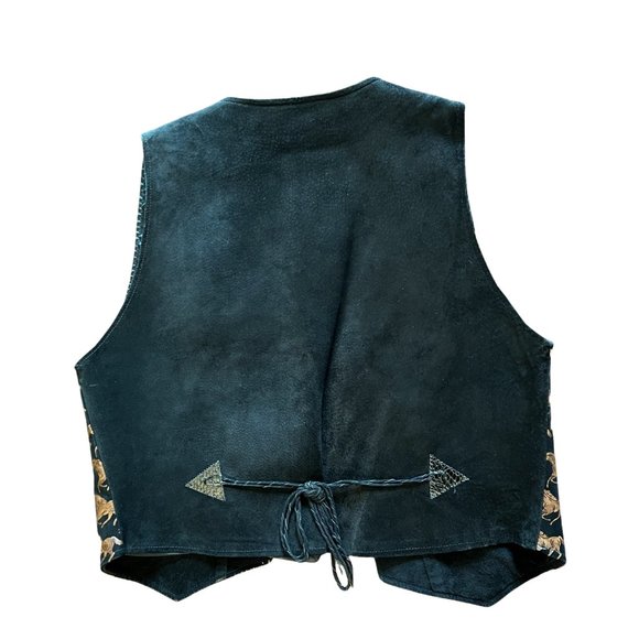Stampede Leather Fitted Horse Print Vest Made in Ruidoso NM - Picture 6 of 6